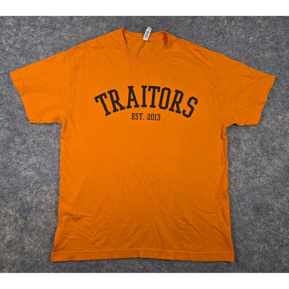 Traitors Band T-Shirt Mens Large Orange Deep South Violence Florida Hardcore